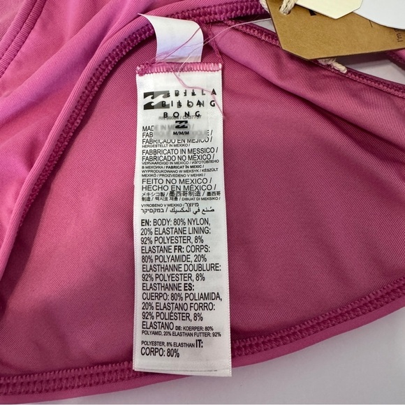 Billabong Sol Searcher Lowrider Bikini Bottoms Berry Pink M NWT Rare Sample - Picture 9 of 11